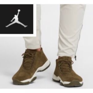 NWT Air Jordan Women’s “Future” Olive Suede in Olive Canvas/Phantom ARO726-300